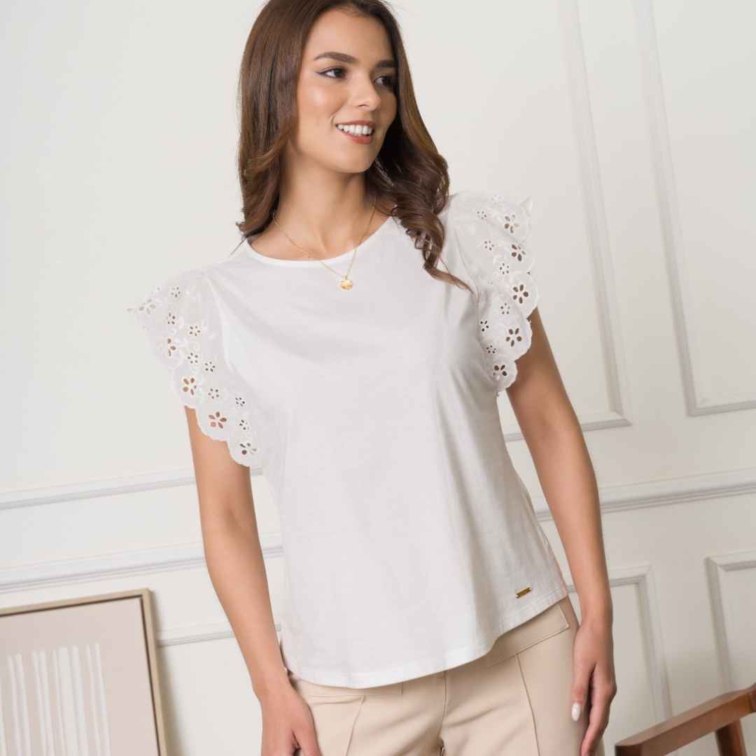 Polo aracely para dama - hueso
